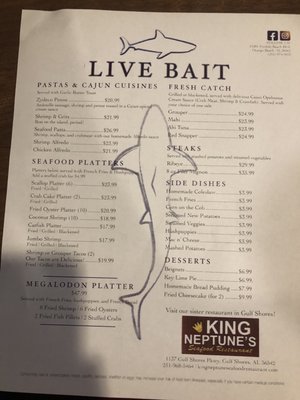 Menu photo 6 Live Bait Orange Beach, AL
