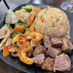 Steak and shrimp hibachi with fried rice