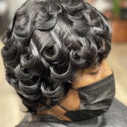Aviance Hair Studio - Silk Press & Flat Ironed Curled..Black Hair Color..