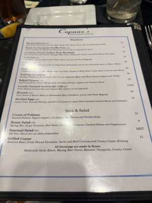 Menu photo 2 Copano’s Rockport, TX Menu photo 2 Copano’s Rockport, TX