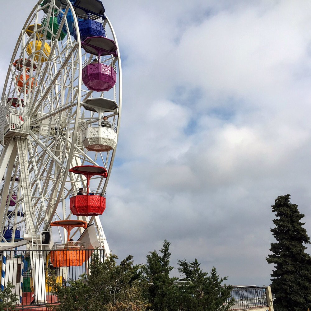 Montefusco Cycling - Amusement park next to the church at the top of the climb - Bike Rentals Near Me - Barcelona, B
