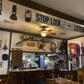 Mountainview Station - a stop look and listen sign - American Near Me - Center Ossipee, New Hampshire