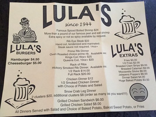 Menu photo 1 Lula's Tavern Moberly, MO Menu photo 1 Lula's Tavern Moberly, MO