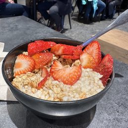 Ordered oatmeal with the right amount of honey and fruit was really good. The oats cooked perfectly. Not soupy. Not too thick. Just right ! Ordered oatmeal with the right amount of honey and fruit was really good. The oats cooked perfectly. Not soupy. Not too thick. Just right !