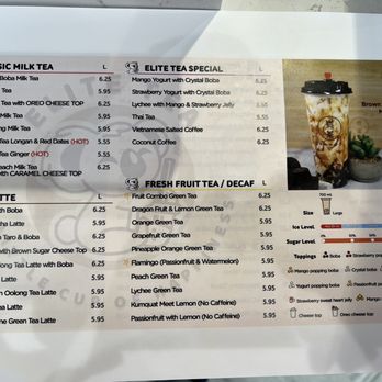 Elite Tea - Menu - Bubble Tea Near Me - Plainfield, Illinois