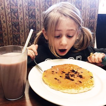 Chat n Chew Cafe - Single uber delish chocolate chip pancake. Single order. Available in short or tall stack too. - American Near Me - Blakeslee, Pennsylvania Chat n Chew Cafe - Single uber delish chocolate chip pancake. Single order. Available in short or tall stack too. - American Near Me - Blakeslee, Pennsylvania