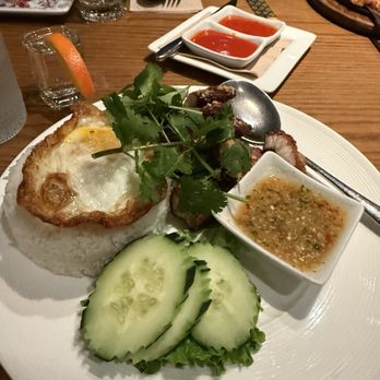 Bai Tong Thai Street Cafe - Deep-Fried Pork Belly Over Rice - Thai Near Me - Seattle, Washington