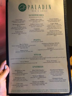 Menu photo 7 Paladin Bar & Grill Stephens City, VA