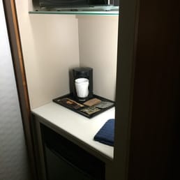 Fridge and micro when you first walk in the room Fridge and micro when you first walk in the room