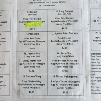 Superstar Restaurant - Menu 2 5/16/25 - Filipino Near Me - San Francisco, California Superstar Restaurant - Menu 2 5/16/25 - Filipino Near Me - San Francisco, California