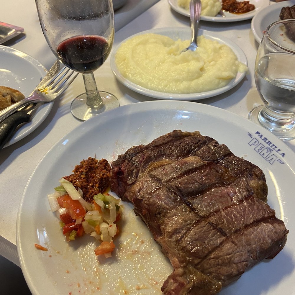 Parrilla Peña - Half portion of grilled ribeye and mashed potatoes. - Argentine Near Me - Buenos Aires, C Parrilla Peña - Half portion of grilled ribeye and mashed potatoes. - Argentine Near Me - Buenos Aires, C