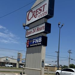 Crest Foods - Big Crest sign that can be seen easily from highway