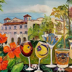 My Favorite Things - New artist in our shop, Linda Kegley. Amazing artwork and cards featuring the beautiful Fenway Hotel, a Dunedin landmark.