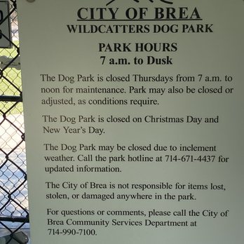 Wildcatters Dog Park - More rules - Dog Parks Near Me - Brea, California