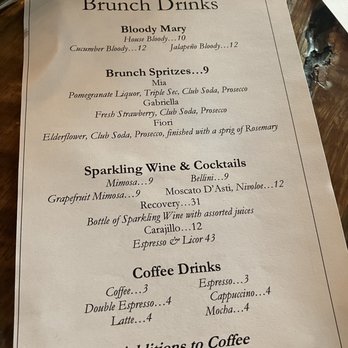 Nonnina - Brunch drink menu - Italian Near Me - Chicago, Illinois