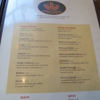 Spacca Napoli - Pizza menu - Pizza Near Me - Chicago, Illinois
