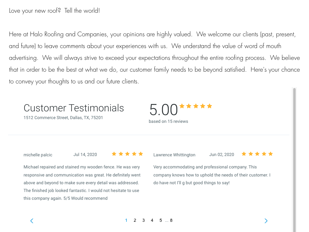 Slide of Halo Roofing and Companies