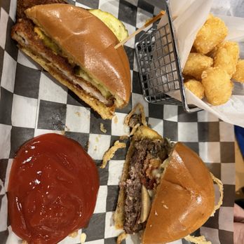 Hometown Heroes - Split Tenderloin and Hawkeye burger with my man. - Sports Bars Near Me - Grinnell, Iowa