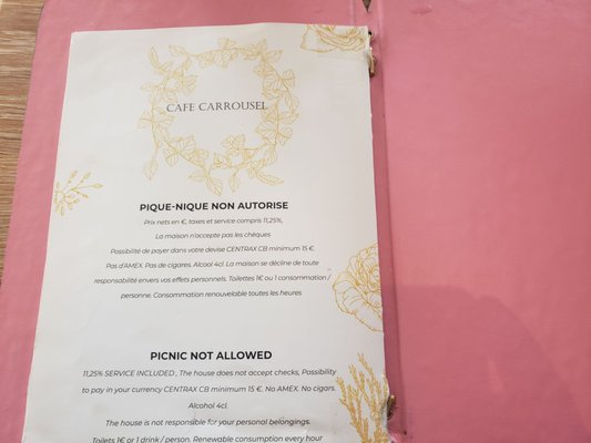Menu photo 1 Cafe Carrousel Paris, 