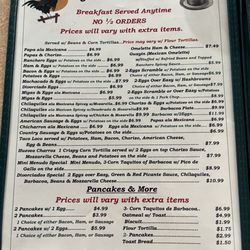 Fina's Coffee Shop - Breakfast Menu
