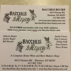 Bacchus & Barleycorn Ltd - Bacchus Bucks card with every $200 spent get $20 back