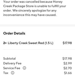 Honey Creek Package Store - Receipt