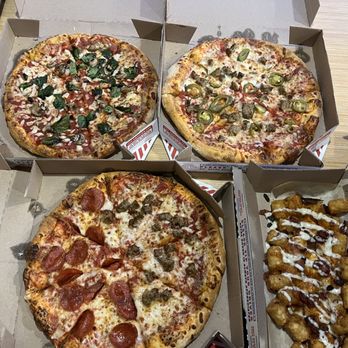 Domino's Pizza - three different pizzas in boxes - Pizza Near Me - Louisville, Kentucky Domino's Pizza - three different pizzas in boxes - Pizza Near Me - Louisville, Kentucky