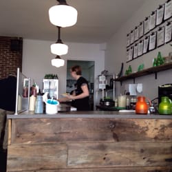Portland Street Creperie - Prep area and the daily menu on the wall.
