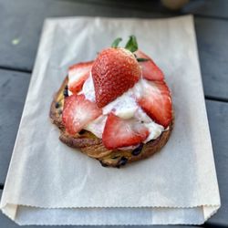 Paris Baguette - Chocolate Chip Strawberry Pastry. ( ^_^)b