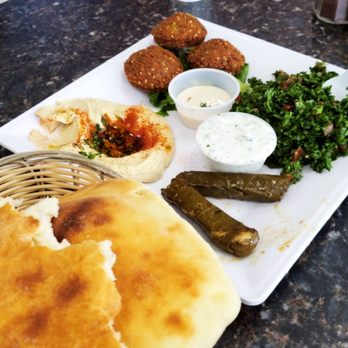 Beirut Cafe - Veggie Combo. I couldn't wait to try the pita and hummus, took a photo after, so good - Lebanese Near Me - Murray, Utah Beirut Cafe - Veggie Combo. I couldn't wait to try the pita and hummus, took a photo after, so good - Lebanese Near Me - Murray, Utah