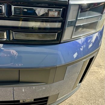 Elevance - PPF on front bumper and grill. They even did those horizontal grill parts between the two blue painted areas. - Vehicle Wraps Near Me - Cypress, California