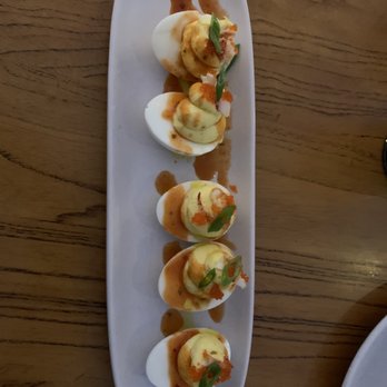 Offshore Rooftop - Maine lobster deviled eggs - appetizer - New American Near Me - Chicago, Illinois