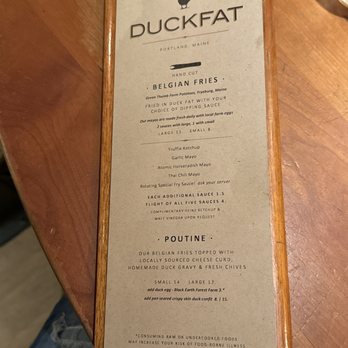 Duckfat - Menu (as of 12/27/23) - New American Near Me - Portland, Maine Duckfat - Menu (as of 12/27/23) - New American Near Me - Portland, Maine