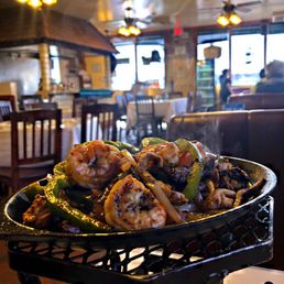 Combo Fajitas: Steak, Chicken + Shrimp