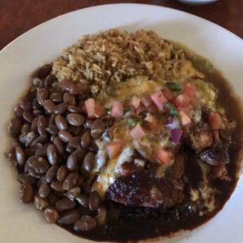The Original Blue Adobe Grille - Triple stacked enchiladas - Mexican Near Me - Mesa, Arizona The Original Blue Adobe Grille - Triple stacked enchiladas - Mexican Near Me - Mesa, Arizona