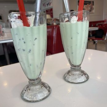 Ruby's Diner - This is a mint chocolate chip milk shake. - Diners Near Me - Laguna Beach, California