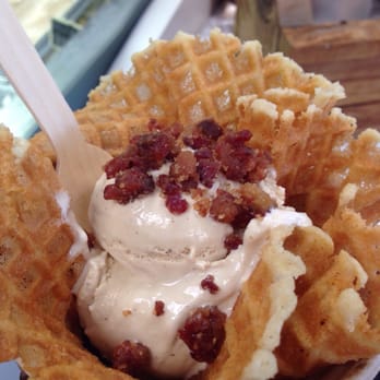 Long Beach Creamery - Black Ring Coffee ice cream with candied bacon in a waffle bowl! - Ice Cream & Frozen Yogurt Near Me - Long Beach, California Long Beach Creamery - Black Ring Coffee ice cream with candied bacon in a waffle bowl! - Ice Cream & Frozen Yogurt Near Me - Long Beach, California