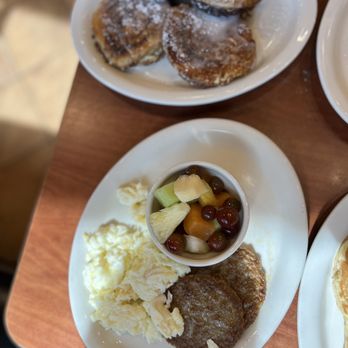 Granny’s Kitchen - Egg whites, Turkey Sausage and fruit. And Cinnamon Roll French Toast - Breakfast & Brunch Near Me - Oklahoma City, Oklahoma