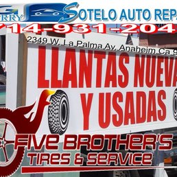 Five Brothers Tires #2 en 2349 West la palma en Anaheim California 92801 llantas nuevas y usadas gracias por su atención aquí los esperamos
