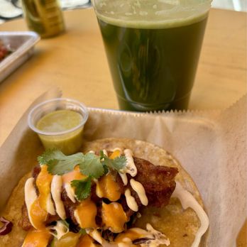 Warude - Fried Cod Fish Taco and Matcha Beer - Tacos Near Me - Brooklyn, New York
