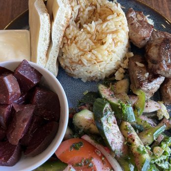 Dvine Mediterranean Experience - Lamb Kebab Plate - Mediterranean Near Me - Huntington Beach, California Dvine Mediterranean Experience - Lamb Kebab Plate - Mediterranean Near Me - Huntington Beach, California