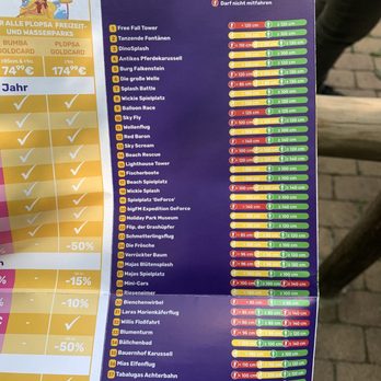 Holiday Park - Names of all the rides with height requirements listed on back of map - Amusement Parks Near Me - Haßloch, RP