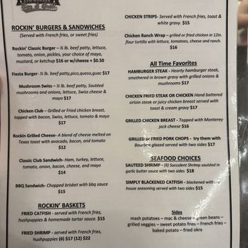 Rockin' S Bar & Grill - Graham - Menu 02/2024 - American Near Me - Graham, Texas