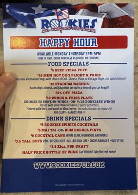 Menu photo 4 Rookies All-American Pub & Grill Hoffman Estates, IL