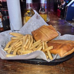 Uncle George's Bar & Grill - Pizza puffs with shoestring fries.