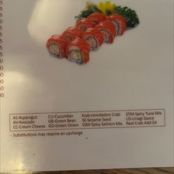 Shinsei Sushi - For all the abbreviations on the menu that are not listed online