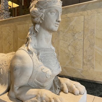 Hotel d'Angleterre - I love the statues in the hotel lobby like this sphinx. - Restaurants Near Me - Geneva, GE