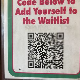 QR code for wait list. You're welcome. QR code for wait list. You're welcome.
