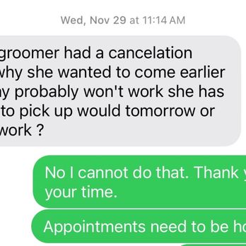 Mobile Pet Grooming - Owner telling me they cannot honor my appointment - Pet Groomers Near Me Mobile Pet Grooming - Owner telling me they cannot honor my appointment - Pet Groomers Near Me