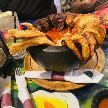 Mariscos Playa Hermosa - Molcajete red sauce. Nice and spicy - Mexican Near Me - Phoenix, Arizona